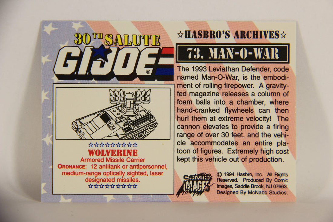 GI Joe 30th Salute 1994 Trading Card NO TOY #73 Man-O-War ENG L010569