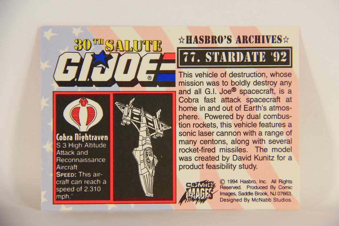 GI Joe 30th Salute 1994 Trading Card NO TOY #77 Stardate '92 ENG L010572