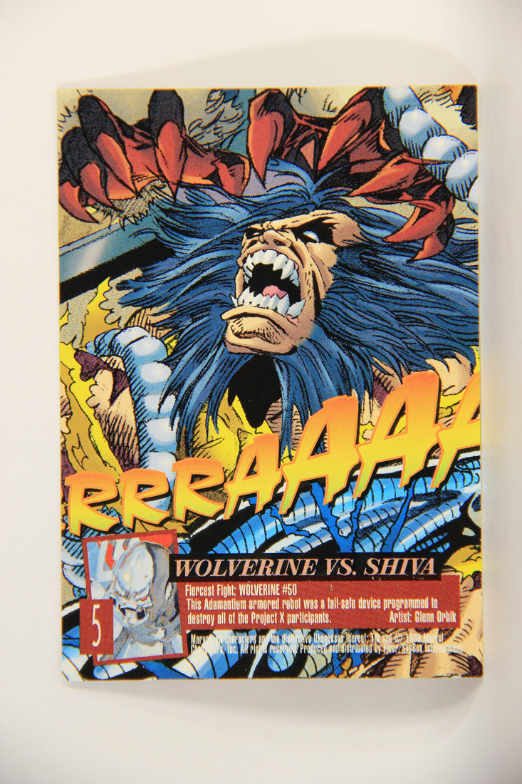 X-Men Fleer Ultra Wolverine 1996 Trading Card #5 Wolverine Vs Shiva L010668