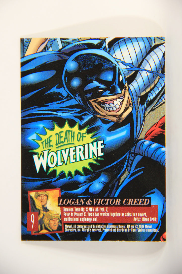 X-Men Fleer Ultra Wolverine 1996 Trading Card #9 Logan & Victor Creed L010672