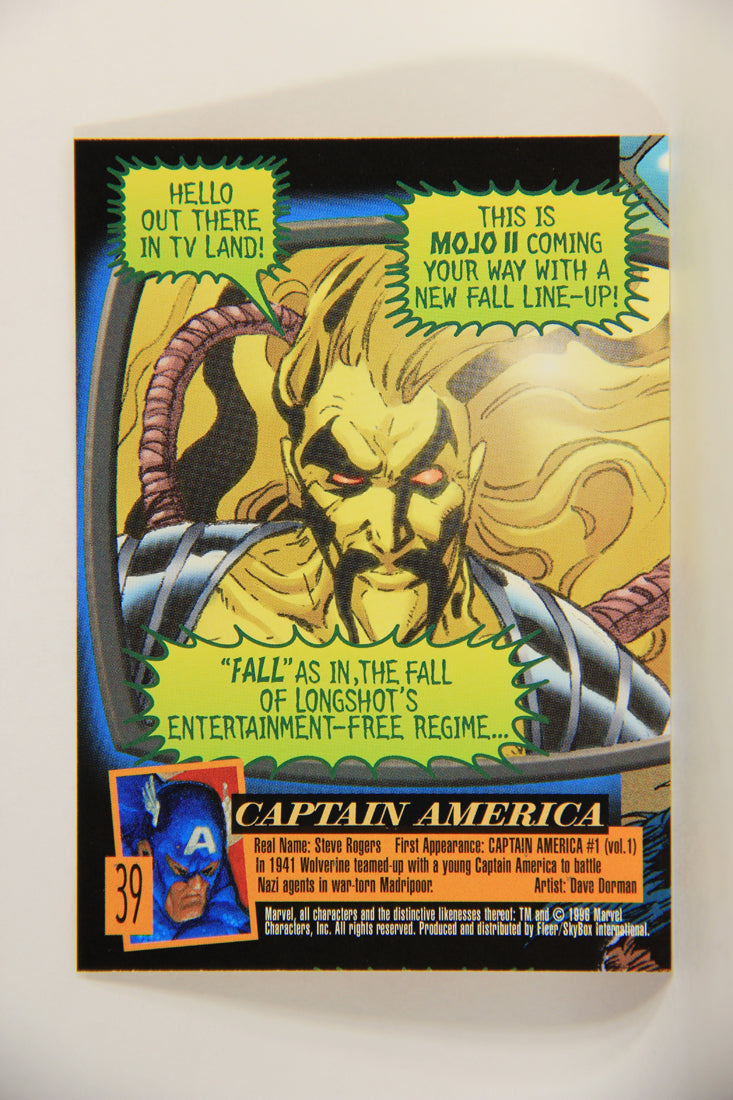 X-Men Fleer Ultra Wolverine 1996 Trading Card #39 Captain America L010701