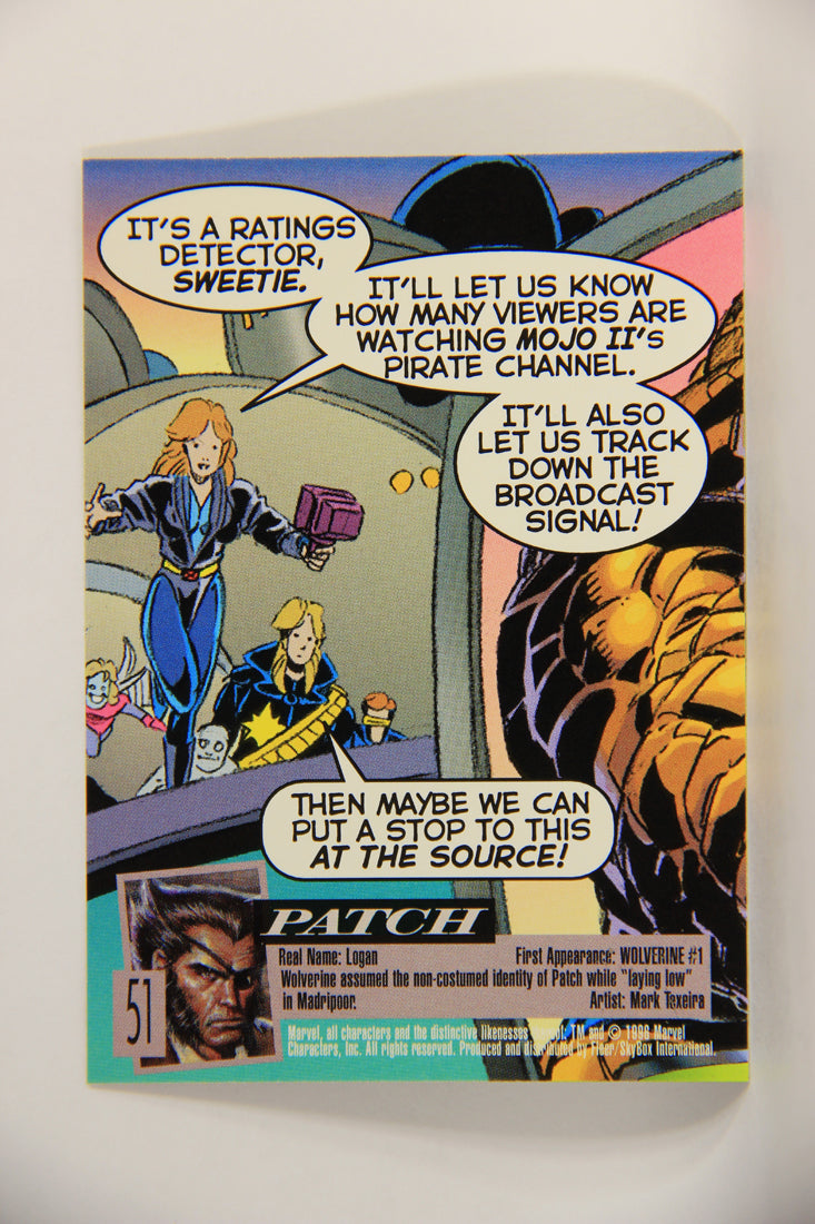 X-Men Fleer Ultra Wolverine 1996 Trading Card #51 Patch L010713