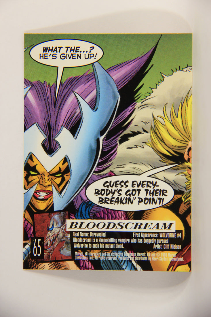 X-Men Fleer Ultra Wolverine 1996 Trading Card #65 Bloodscream L010727