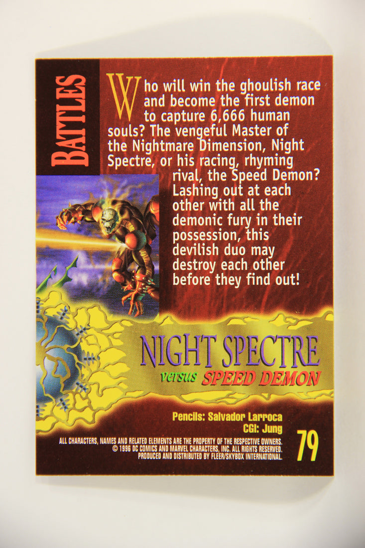 Amalgam Comics 1996 Marvel DC Trading Card #79 Night Spectre Versus Speed Demon L010839