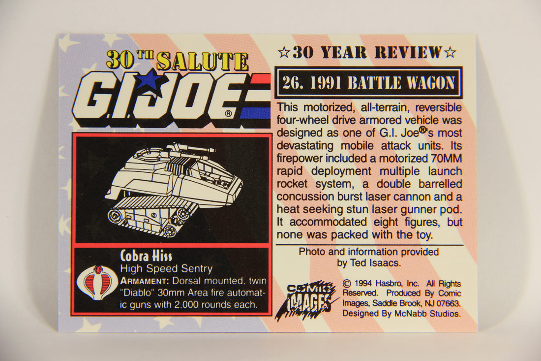 GI Joe 30th Salute 1994 Trading Card NO TOY #26 - 1991 Battle Wagon ENG L010959