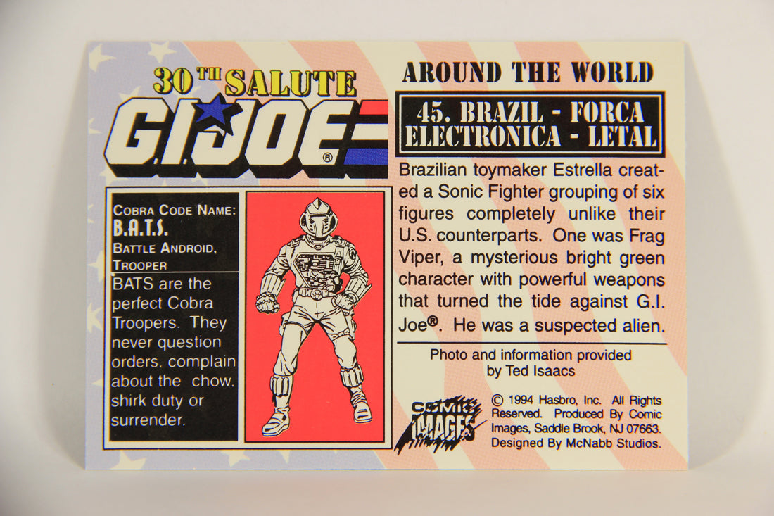 GI Joe 30th Salute 1994 Trading Card NO TOY #45 Brazil - Forca Electronica - Letal ENG L010967
