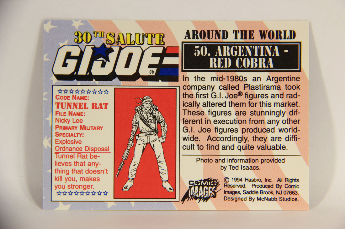 GI Joe 30th Salute 1994 Trading Card NO TOY #50 Argentina - Red Cobra ENG L010972
