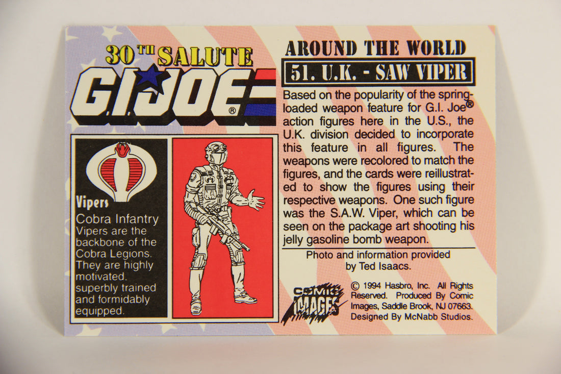 GI Joe 30th Salute 1994 Trading Card NO TOY #51 U.K. - Saw Viper ENG L010973