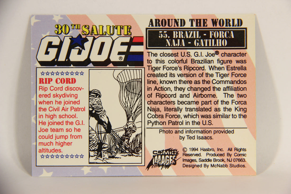 GI Joe 30th Salute 1994 Trading Card NO TOY #55 Brazil - Forca Naja - Gatilho ENG L010977
