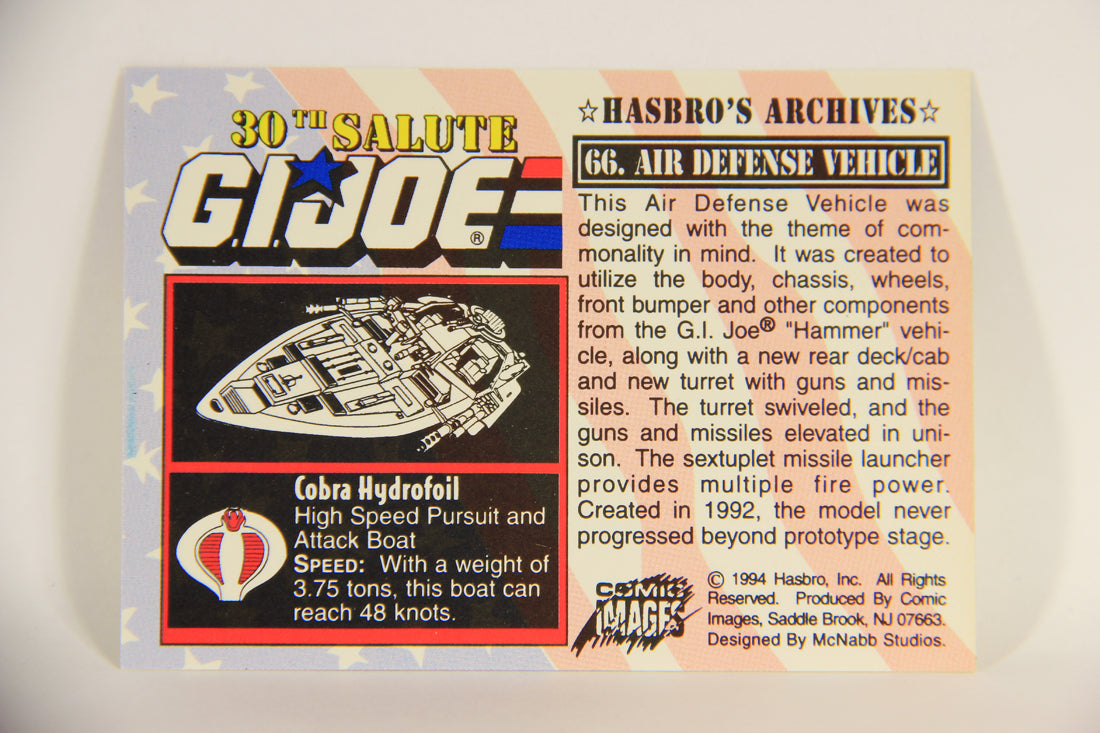 GI Joe 30th Salute 1994 Trading Card NO TOY #66 Air Defense Vehicle ENG L010982