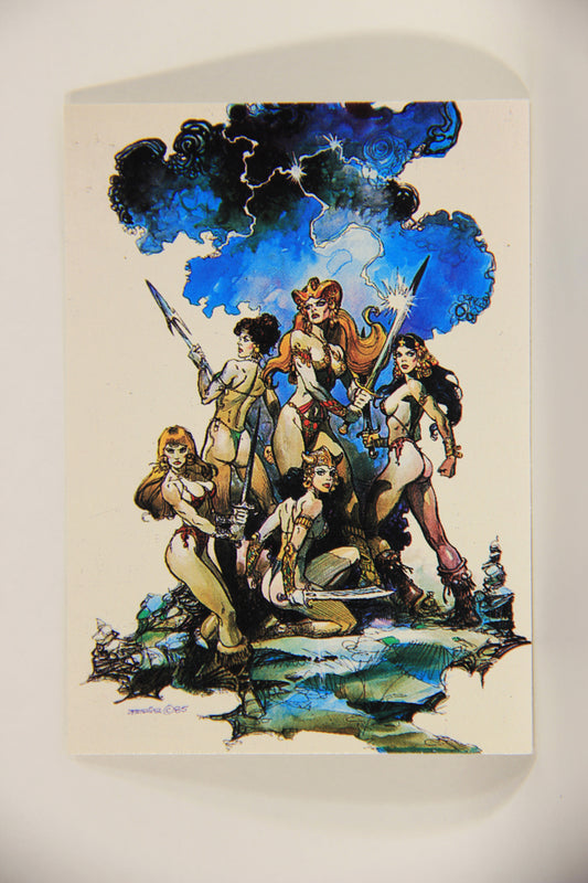 Boris Vallejo Series 2 - 1992 Artwork Trading Card #43 Amazon Queen Sketch L011040