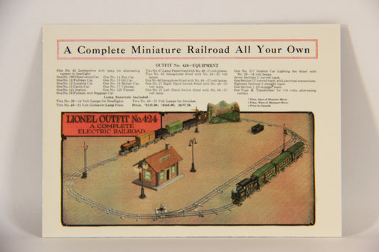 Lionel Greatest Trains 1998 Card #10 - 1920 Lionel Outfit No. 424 Complete Electric Railroad ENG L011238