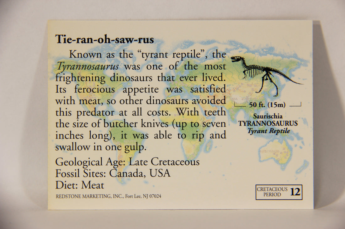 Dinosaurs The Mesozoic Era 1993 Vintage Trading Card #12 Tyrannosaurus ENG L011305