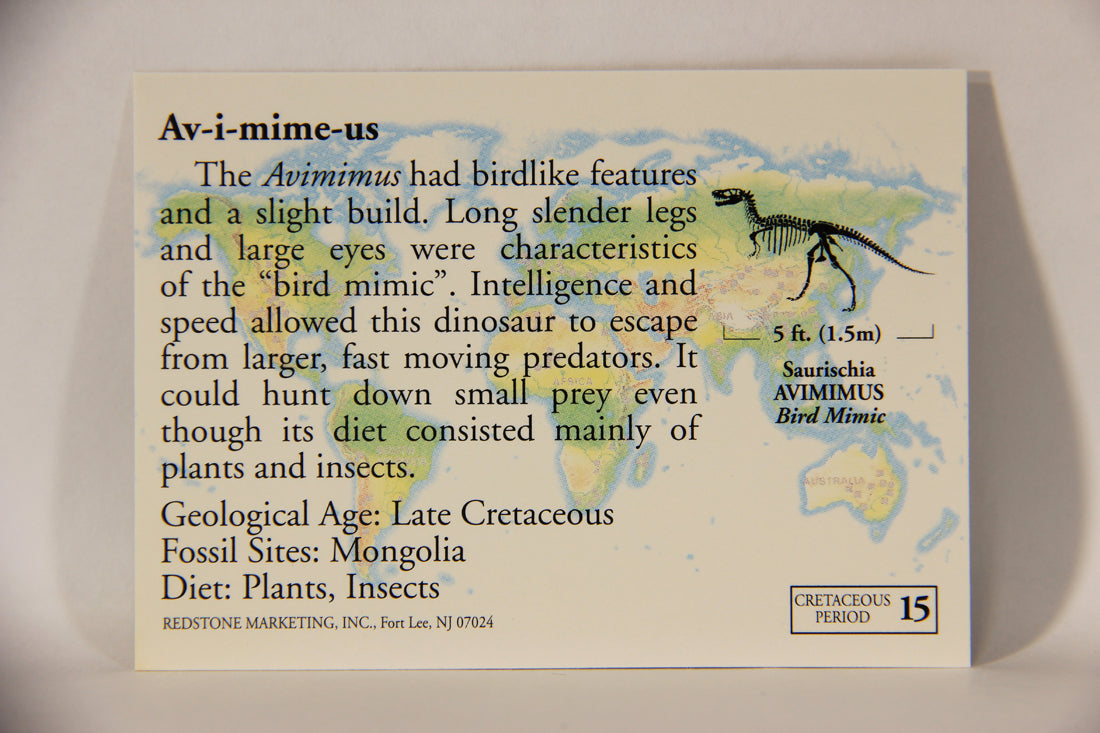 Dinosaurs The Mesozoic Era 1993 Vintage Trading Card #15 Avimimus ENG L011308