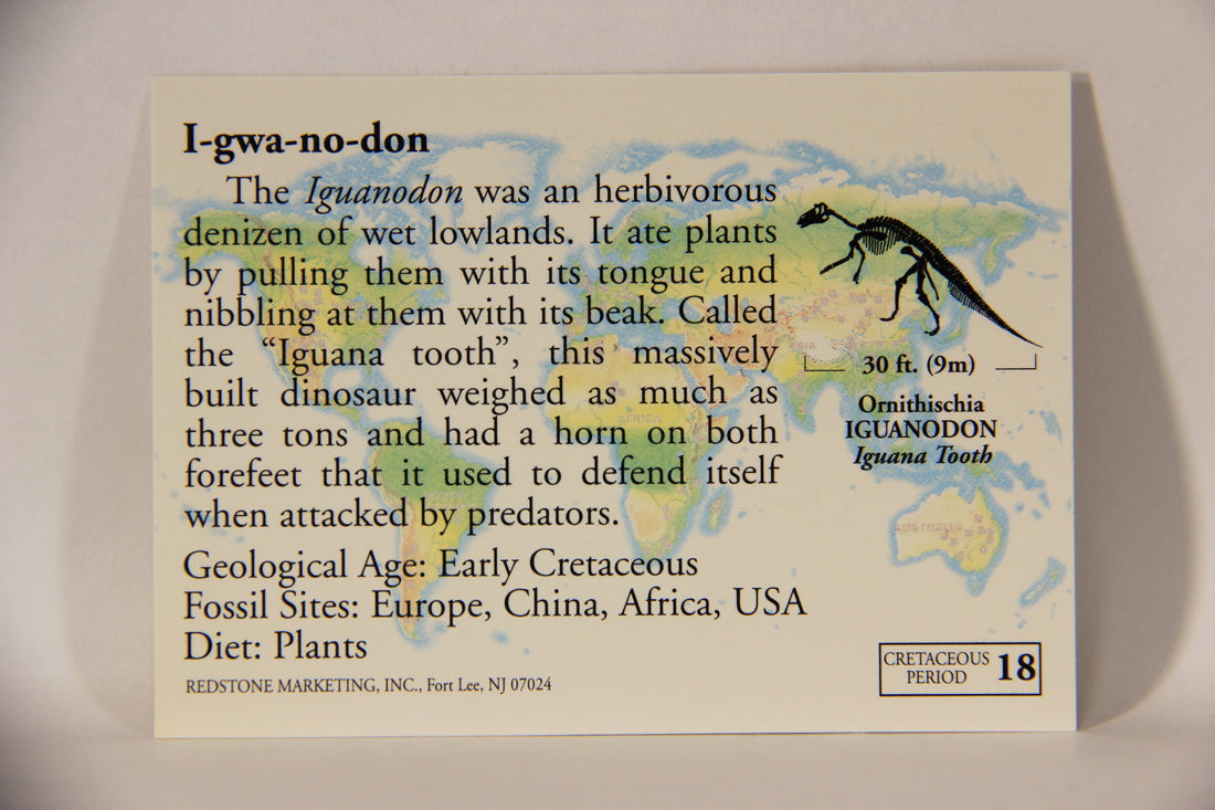 Dinosaurs The Mesozoic Era 1993 Vintage Trading Card #18 Iguanodon ENG L011311