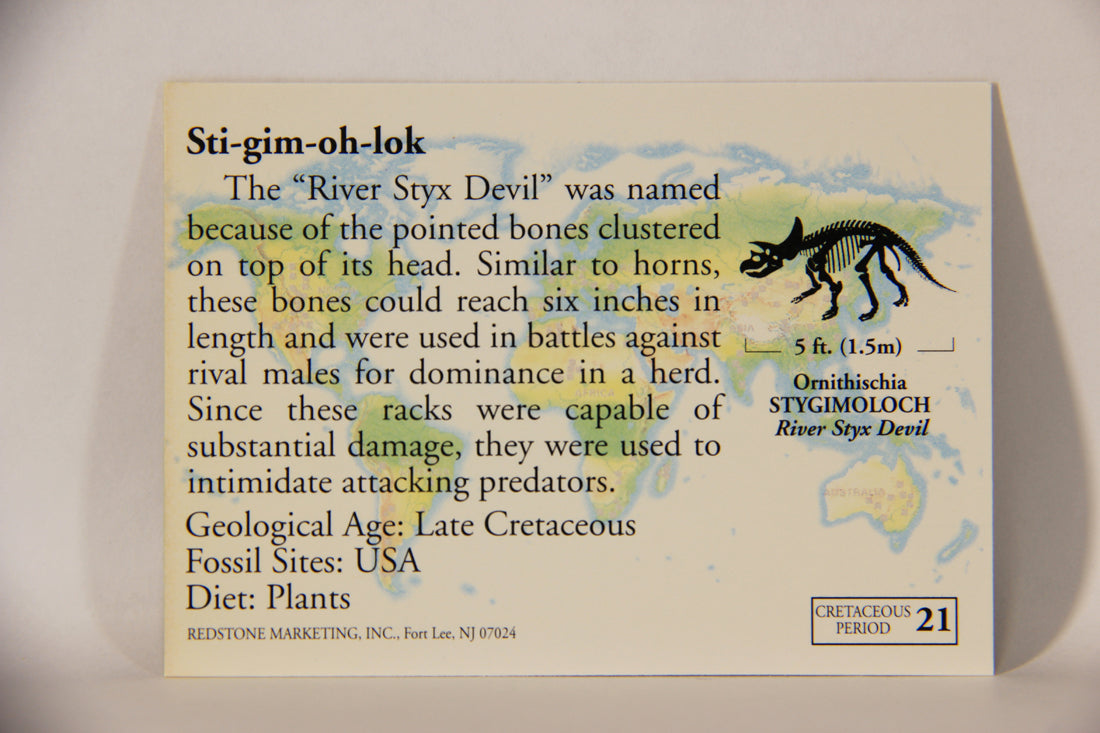 Dinosaurs The Mesozoic Era 1993 Vintage Trading Card #21 Stygimoloch ENG L011314