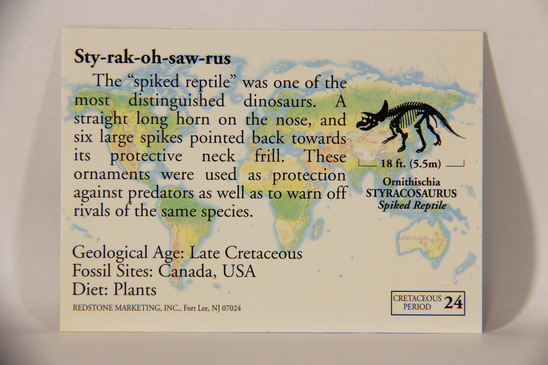 Dinosaurs The Mesozoic Era 1993 Vintage Trading Card #24 Styracosaurus ENG L011317