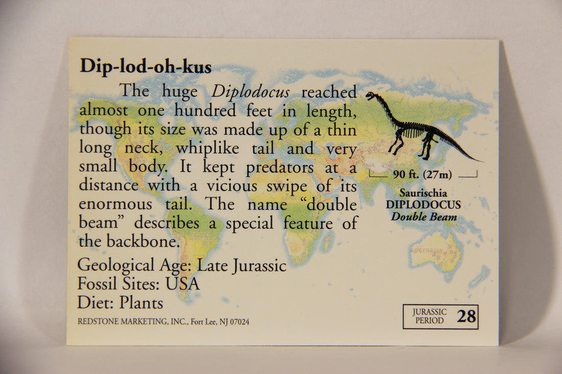 Dinosaurs The Mesozoic Era 1993 Vintage Trading Card #28 Diplodocus ENG L011321