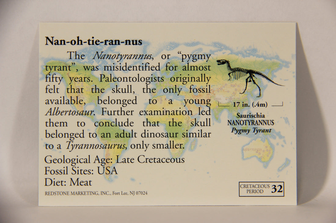 Dinosaurs The Mesozoic Era 1993 Vintage Trading Card #32 Nanotyrannus ENG L011325