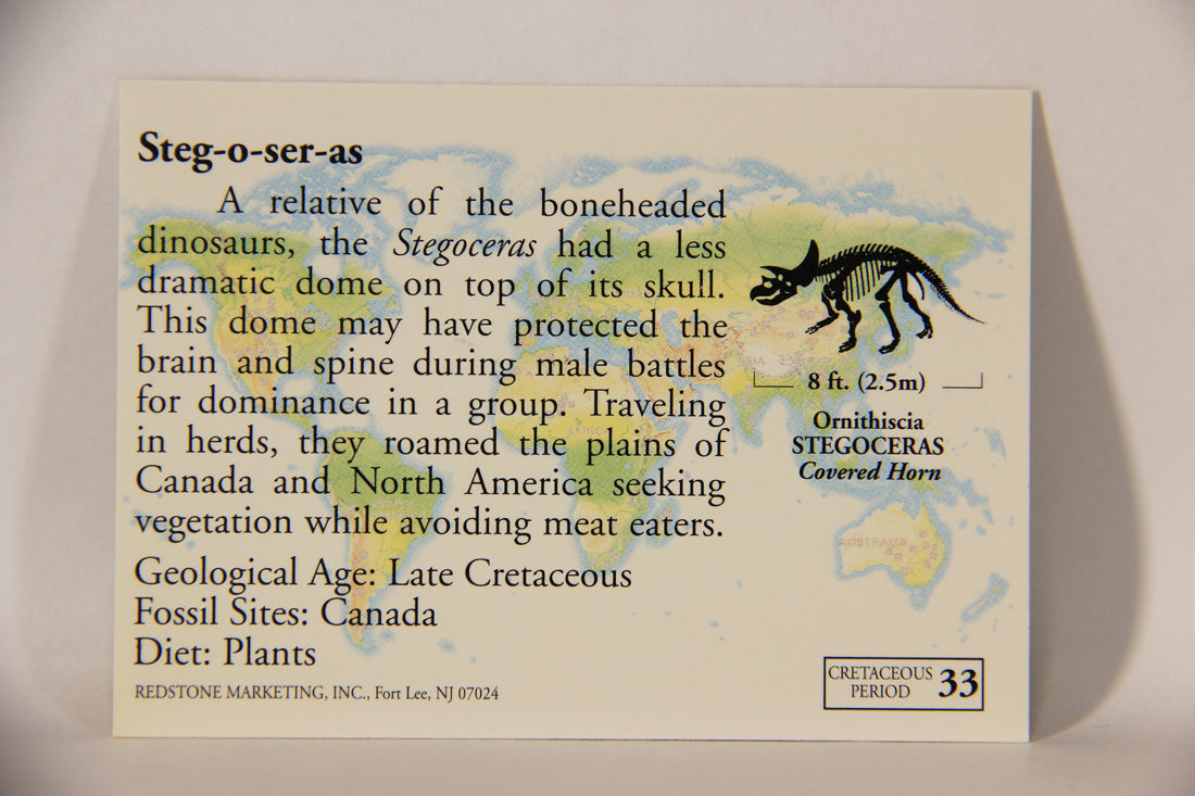 Dinosaurs The Mesozoic Era 1993 Vintage Trading Card #33 Stegoceras ENG L011326