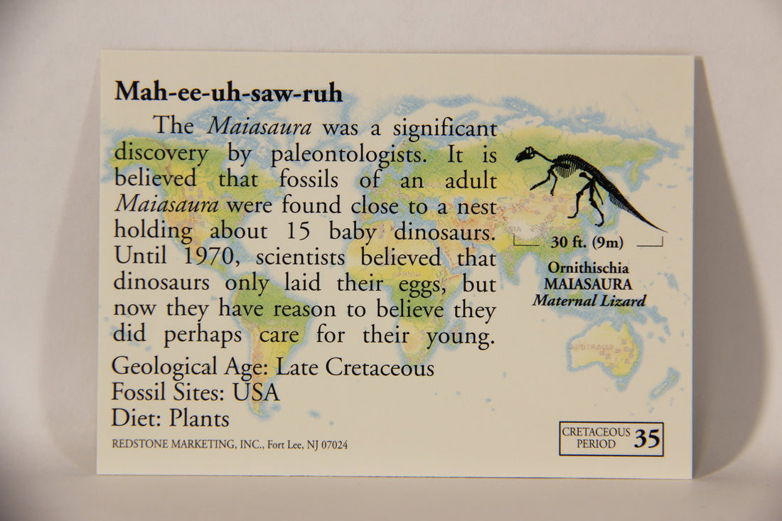 Dinosaurs The Mesozoic Era 1993 Vintage Trading Card #35 Maiasaura ENG L011328