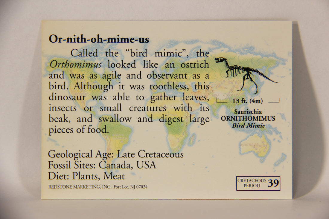 Dinosaurs The Mesozoic Era 1993 Vintage Trading Card #39 Ornithomimus ENG L011332