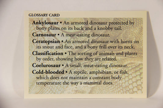 Dinosaurs The Mesozoic Era 1993 Vintage Trading Card Glossary #1 A-E ENG L011340