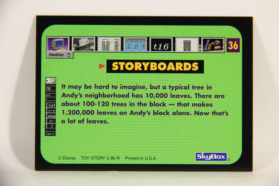 Toy Story 1996 Series 2 Trading Card #36 Storyboards Back Stage Secrets ENG L011576