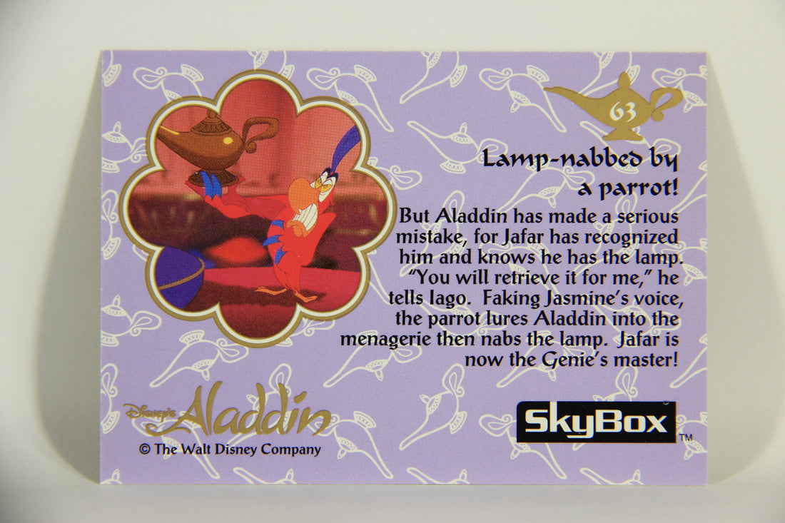 Aladdin 1993 Trading Card #63 Lamp-Nabbed By A Parrot ENG SkyBox L011677