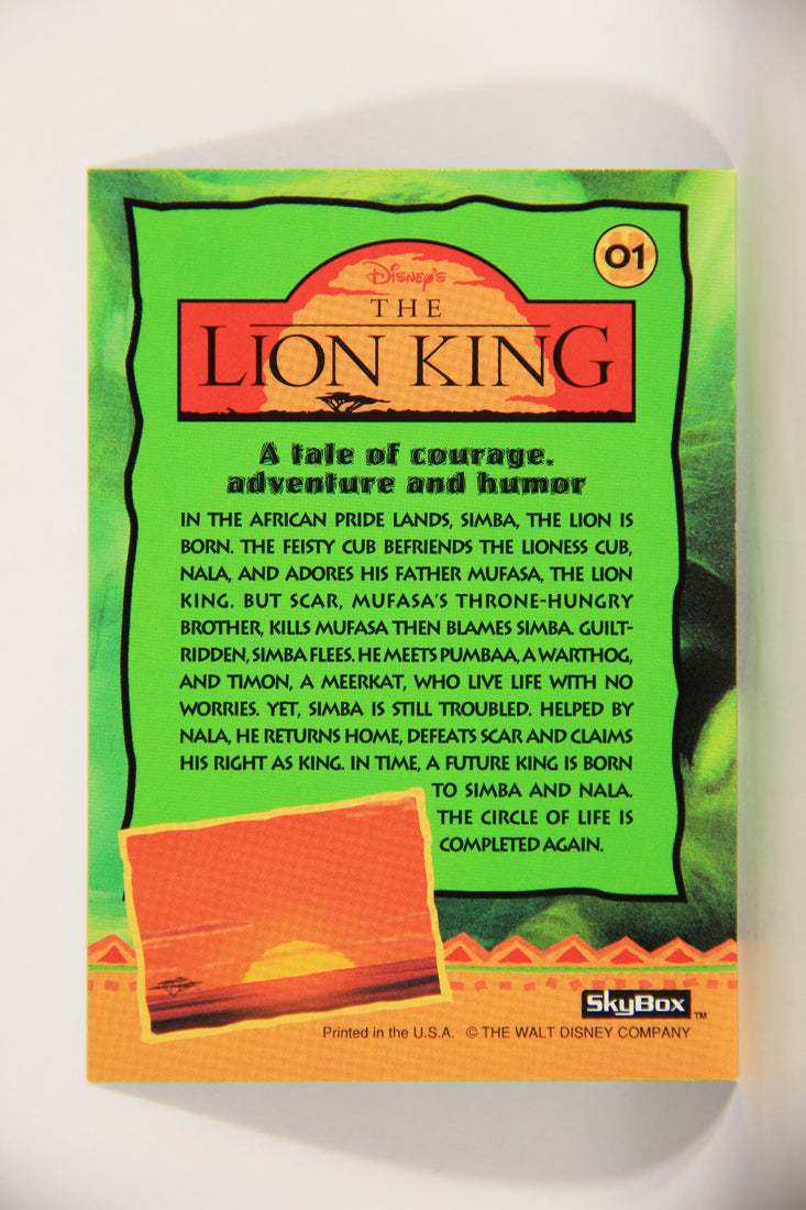 The Lion King 1994 Trading Card #1 A Tale Of Courage Adventure And Humor ENG L011706