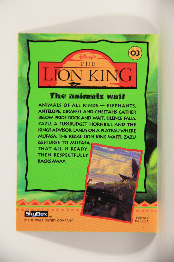 The Lion King 1994 Trading Card #3 The Animals Wait ENG L011708