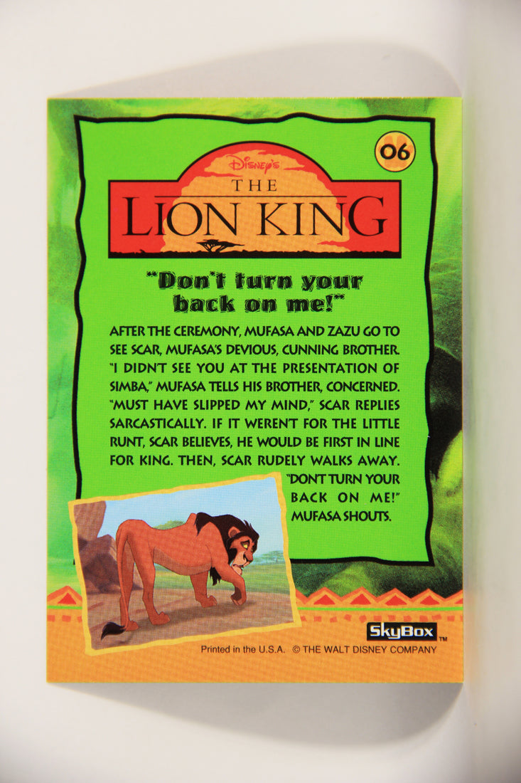 The Lion King 1994 Trading Card #6 Don't Turn Your Back On Me ENG L011711