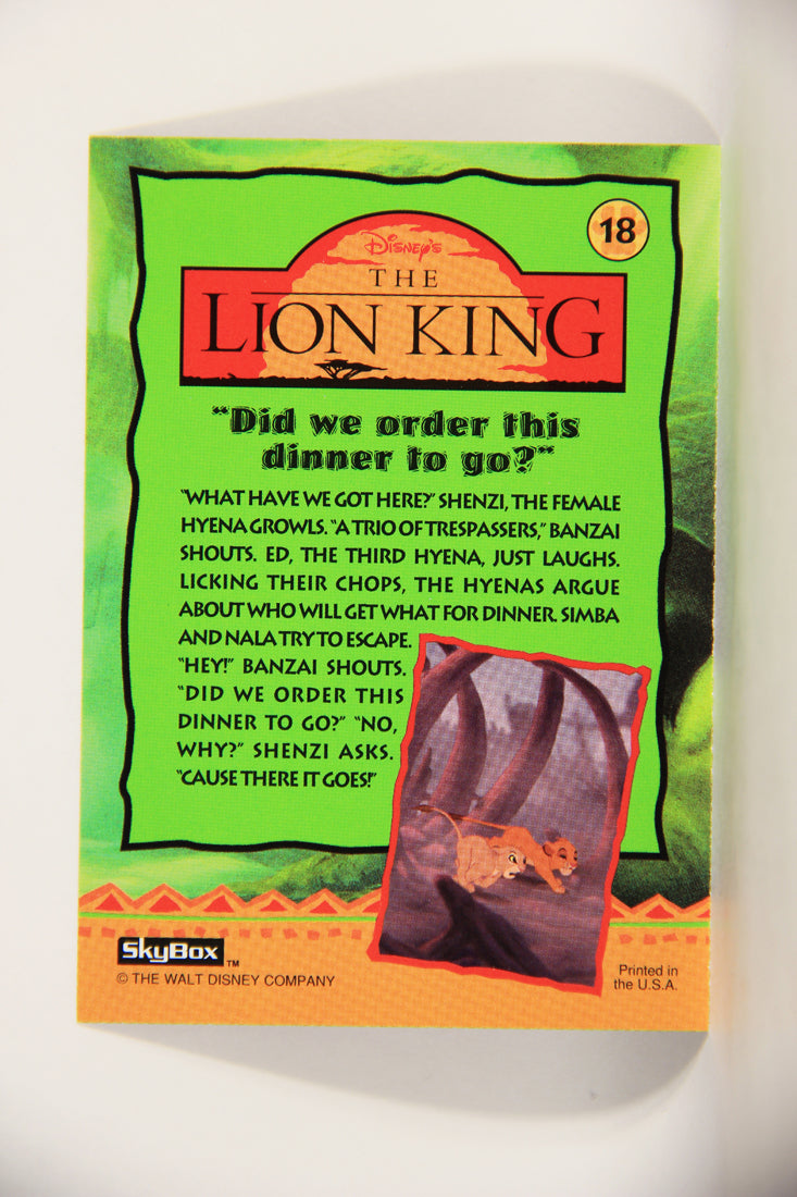 The Lion King 1994 Trading Card #18 Did We Order This Dinner To Go ENG L011723