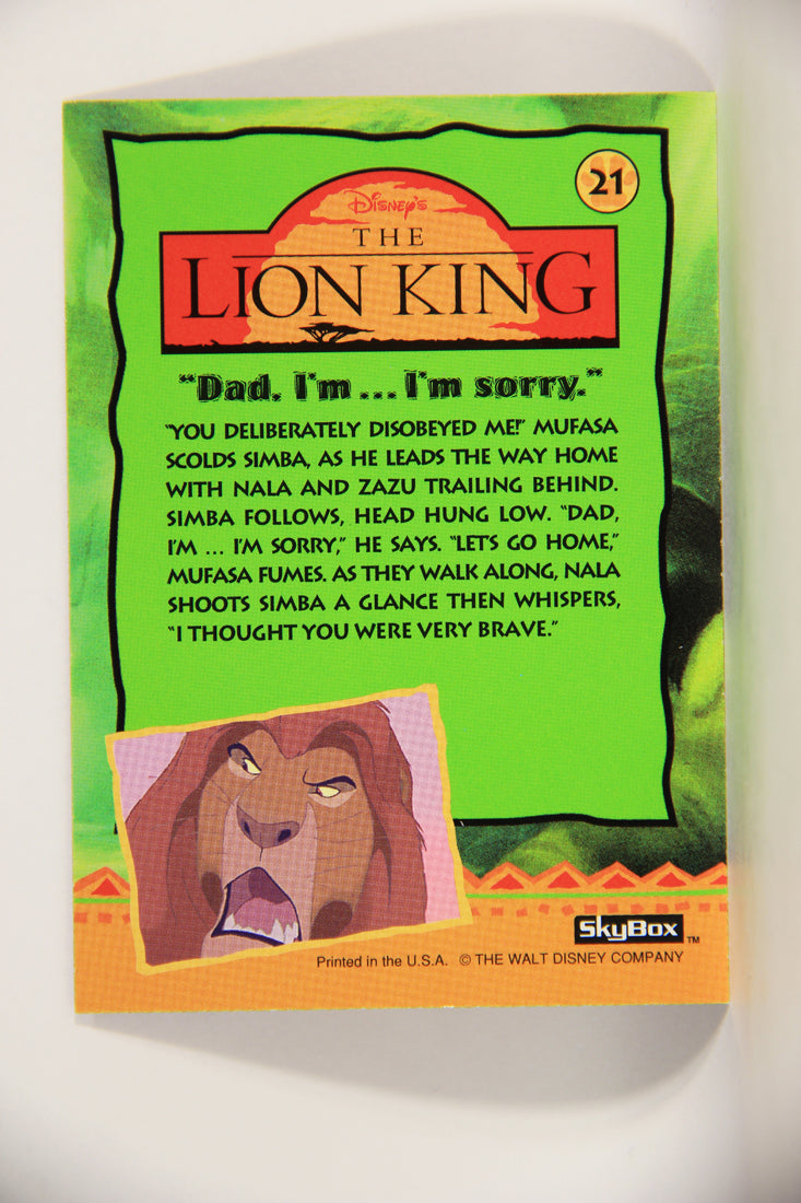 The Lion King 1994 Trading Card #21 Dad I'm Sorry ENG L011726