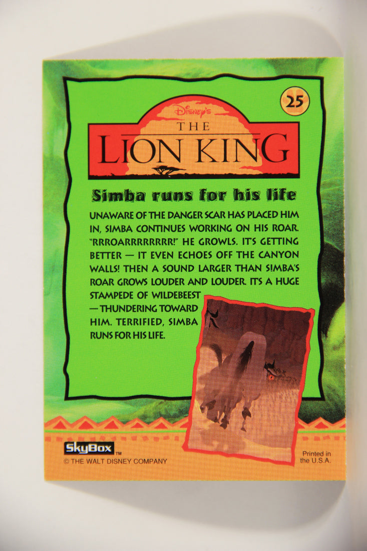 The Lion King 1994 Trading Card #25 Simba Runs For His Life ENG L011730