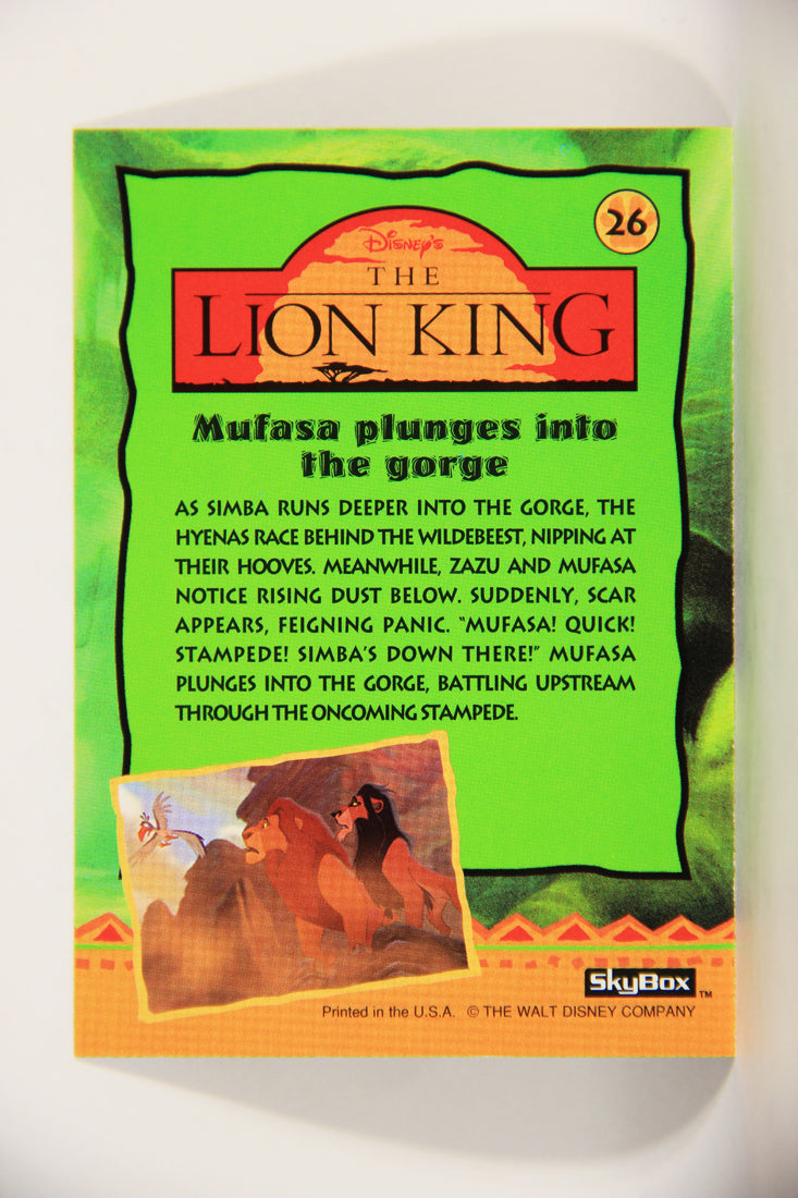 The Lion King 1994 Trading Card #26 Mufasa Plunges Into The Gorge ENG L011731