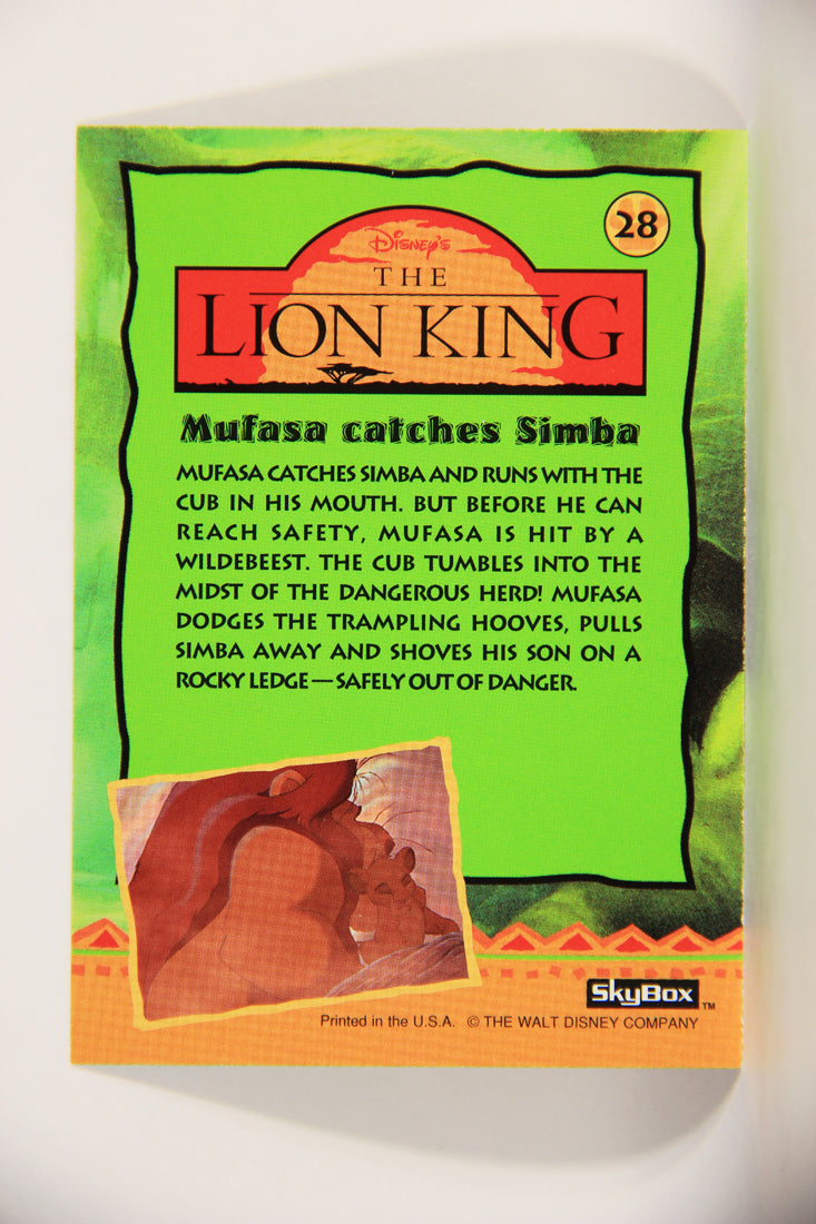 The Lion King 1994 Trading Card #28 Mufasa Catches Simba ENG L011733