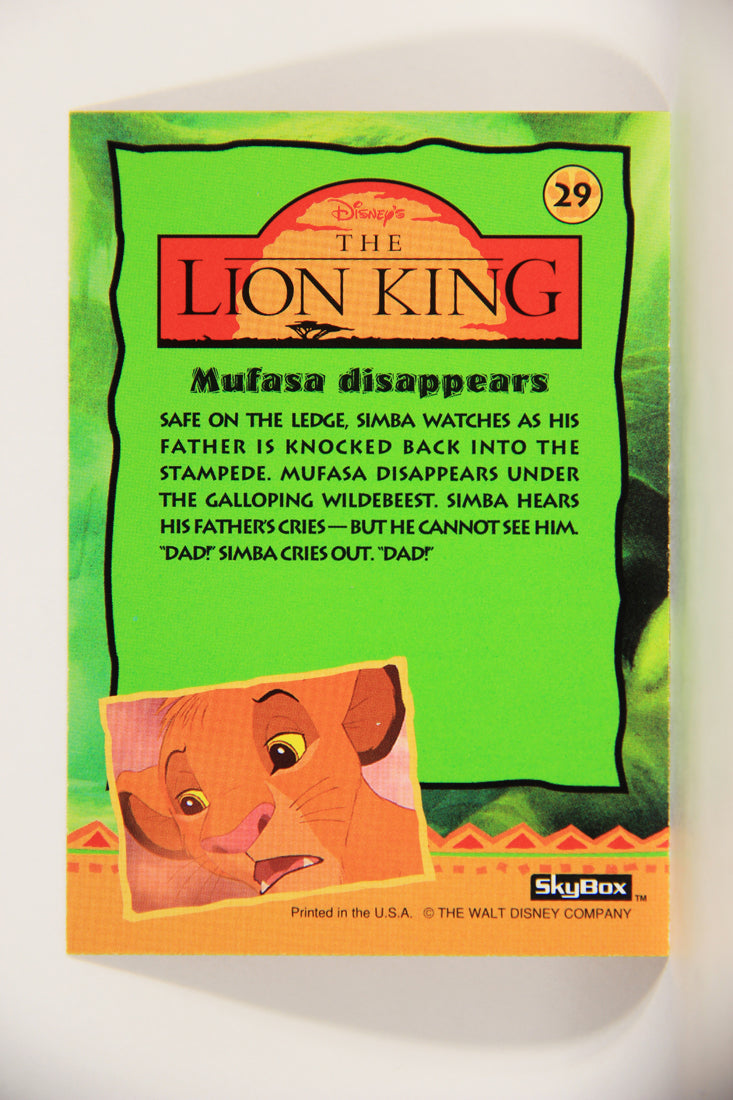 The Lion King 1994 Trading Card #29 Mufasa Disappears ENG L011734