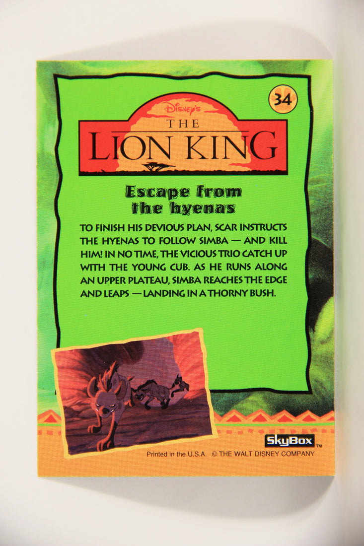 The Lion King 1994 Trading Card #34 Escape From The Hyenas ENG L011739