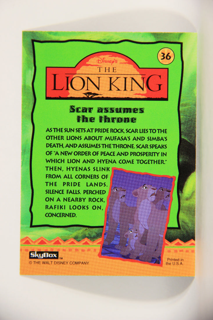 The Lion King 1994 Trading Card #36 Scar Assumes The Throne ENG L011741