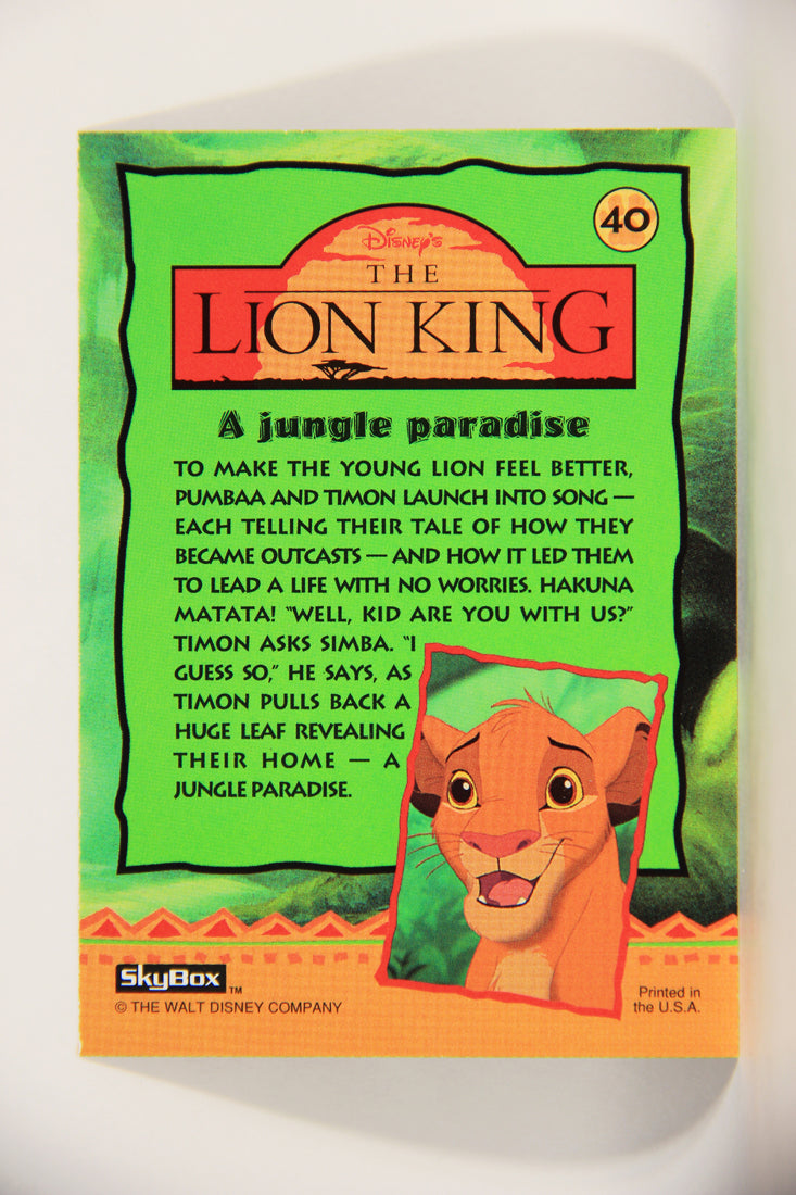 The Lion King 1994 Trading Card #40 A Jungle Paradise ENG L011745