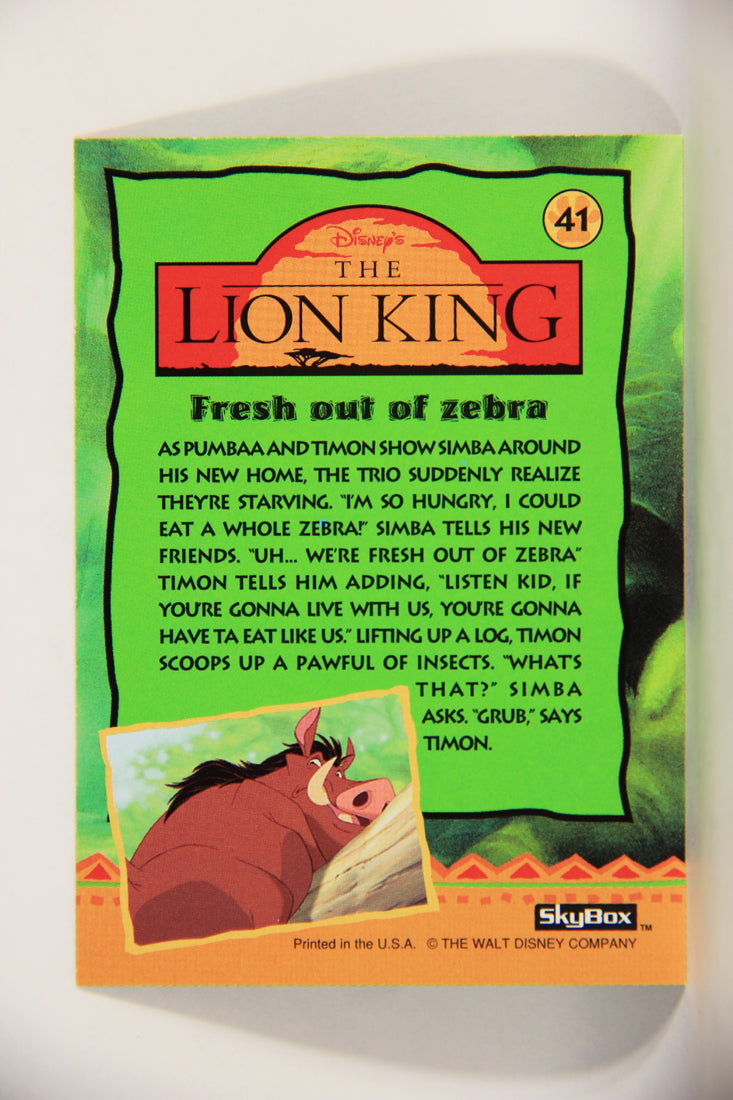 The Lion King 1994 Trading Card #41 Fresh Out Of Zebra ENG L011746