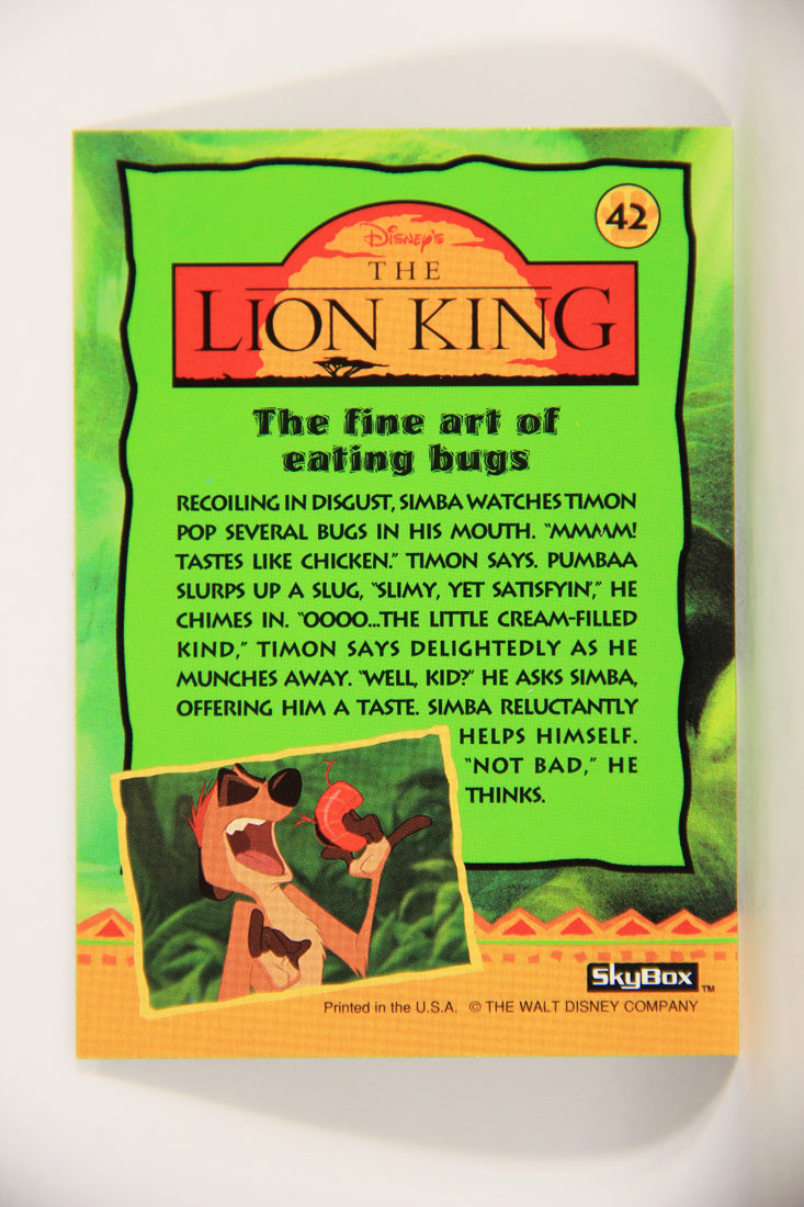 The Lion King 1994 Trading Card #42 The Fine Art Of Eating Bugs ENG L011747