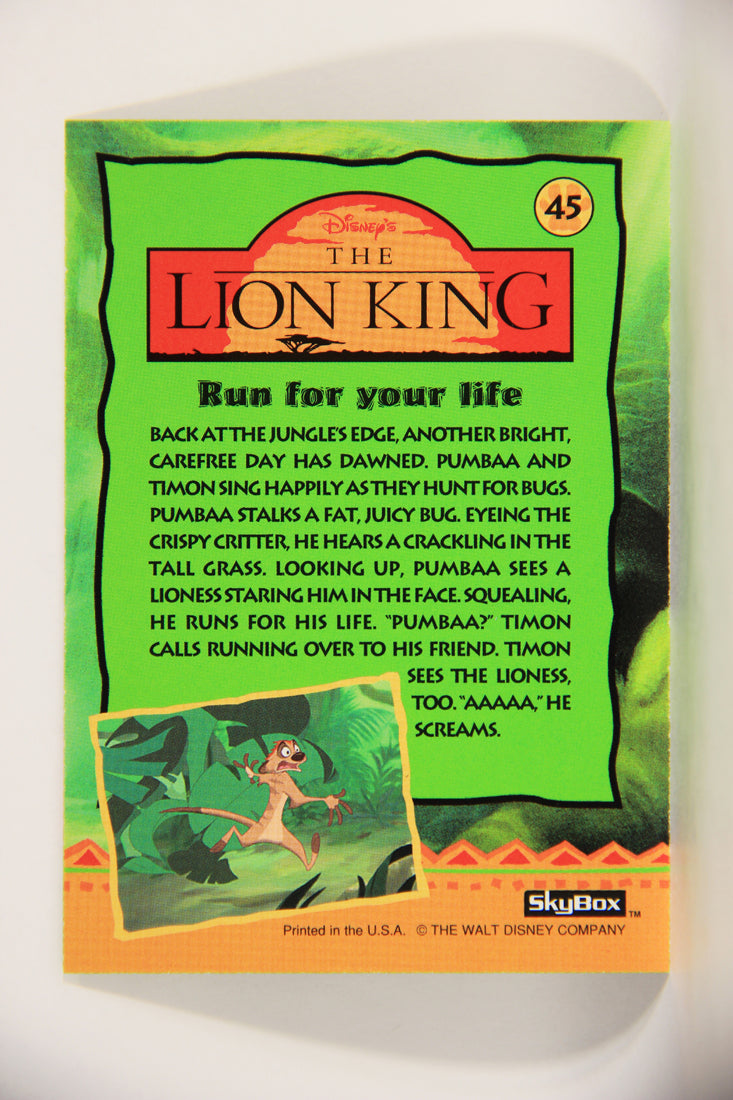 The Lion King 1994 Trading Card #45 Run For Your Life ENG L011750