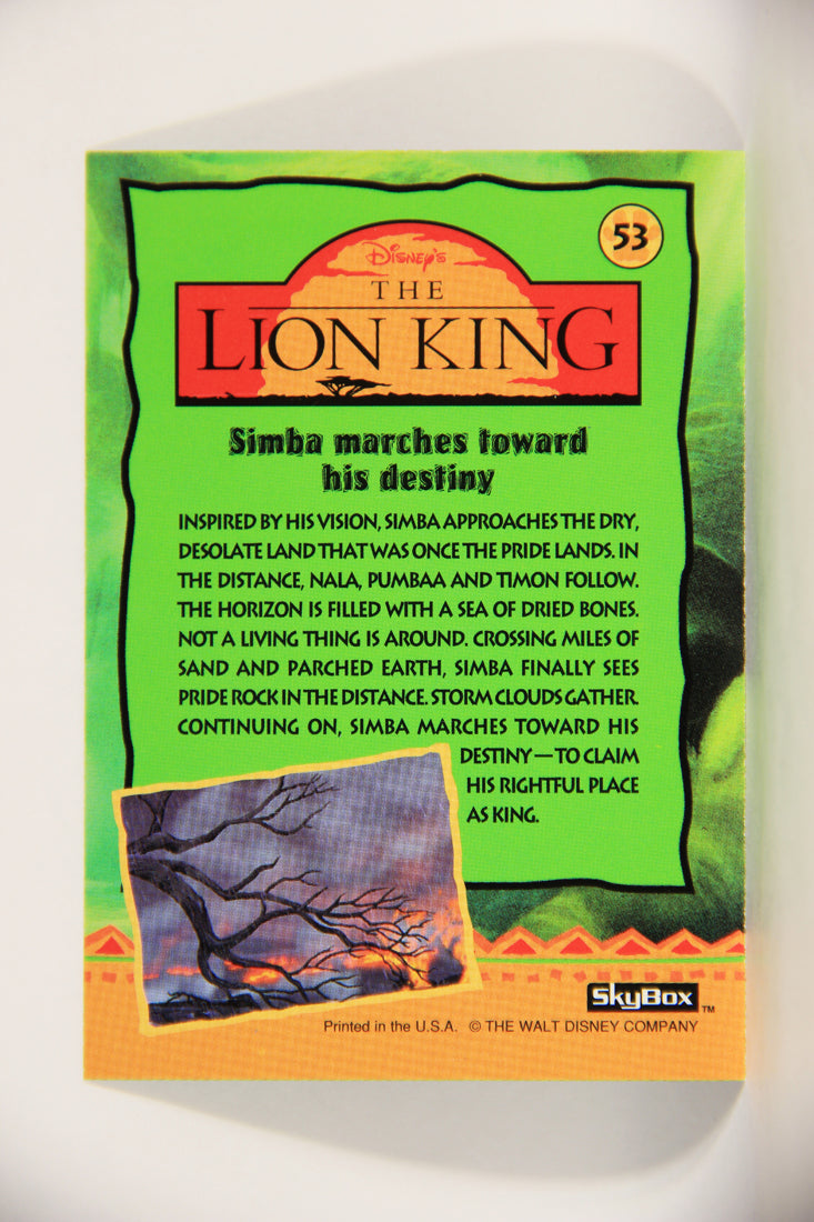 The Lion King 1994 Trading Card #53 Simba Marches Toward His Destiny ENG L011758