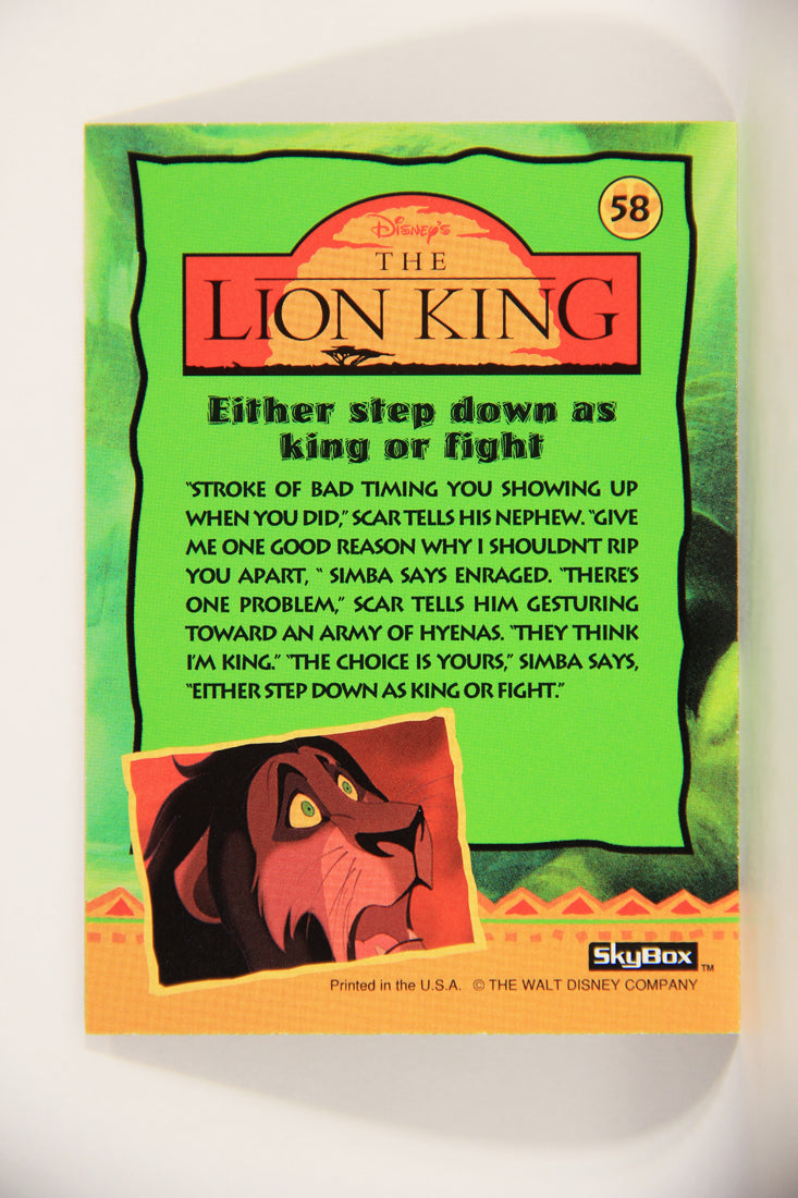 The Lion King 1994 Trading Card #58 Either Step Down As King Or Fight ENG L011763