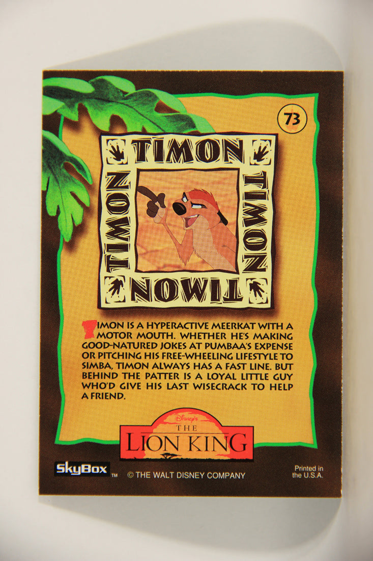 The Lion King 1994 Trading Card #73 Timon ENG L011778