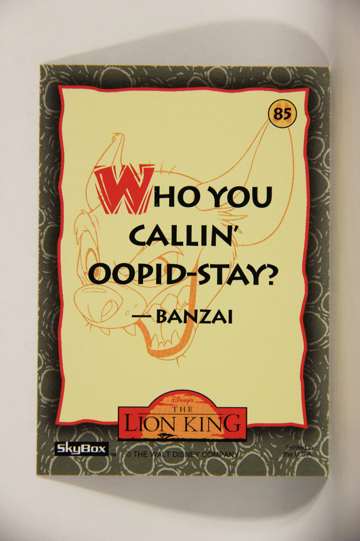 The Lion King 1994 Trading Card #85 Who You Callin' Oopid-Stay ENG L011790