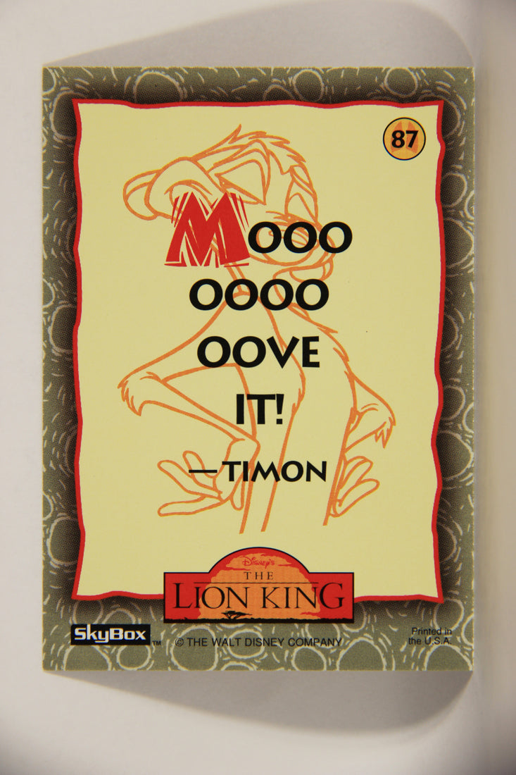 The Lion King 1994 Trading Card #87 Mooo Oooo Oove It ENG L011792