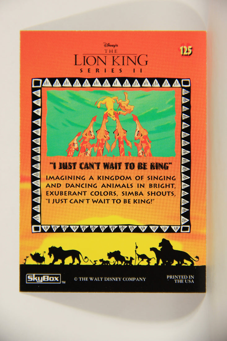 The Lion King 1994 Trading Card #125 I Just Can't Wait To Be King ENG L011819